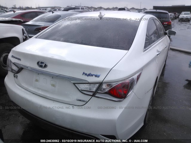 KMHEC4A45DA101469 - 2013 HYUNDAI SONATA HYBRID WHITE photo 4