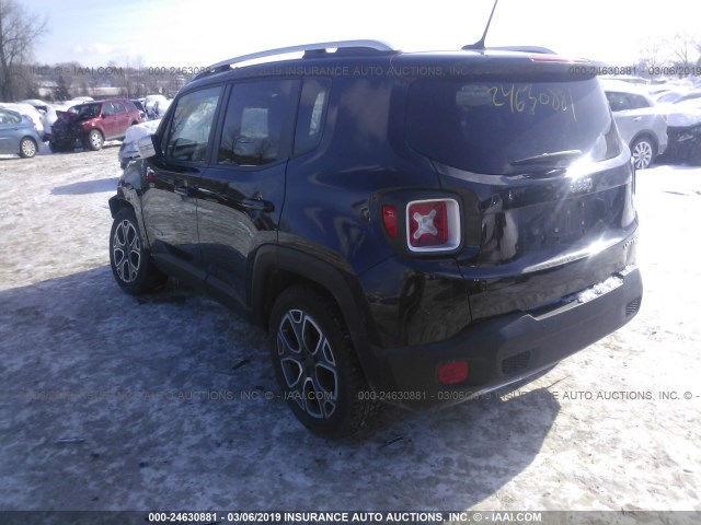 ZACCJADT4FPB28586 - 2015 JEEP RENEGADE LIMITED BLACK photo 3