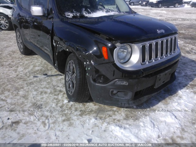 ZACCJADT4FPB28586 - 2015 JEEP RENEGADE LIMITED BLACK photo 6