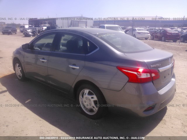 3N1AB7AP0GY216825 - 2016 NISSAN SENTRA S/SV/SR/SL GRAY photo 3