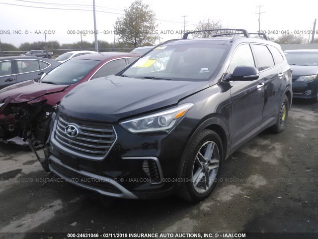 KM8SR4HF9HU184837 - 2017 HYUNDAI SANTA FE SE/LIMITED BLACK photo 2