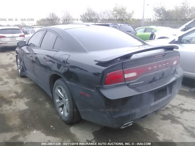 2C3CDXBG6EH124589 - 2014 DODGE CHARGER SE BLACK photo 3