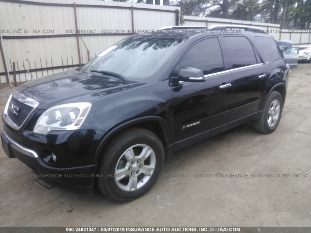 1GKER237X8J185703 - 2008 GMC ACADIA SLT-1 BLACK photo 2