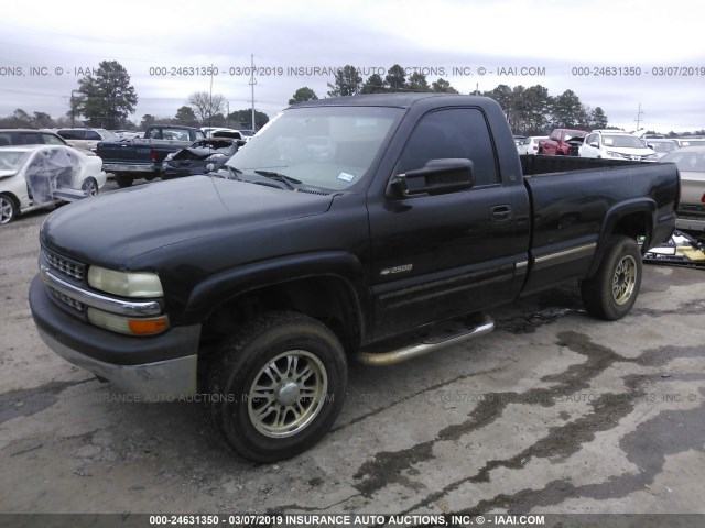 1GCGK24UXYE362580 - 2000 CHEVROLET SILVERADO K2500 BLACK photo 2