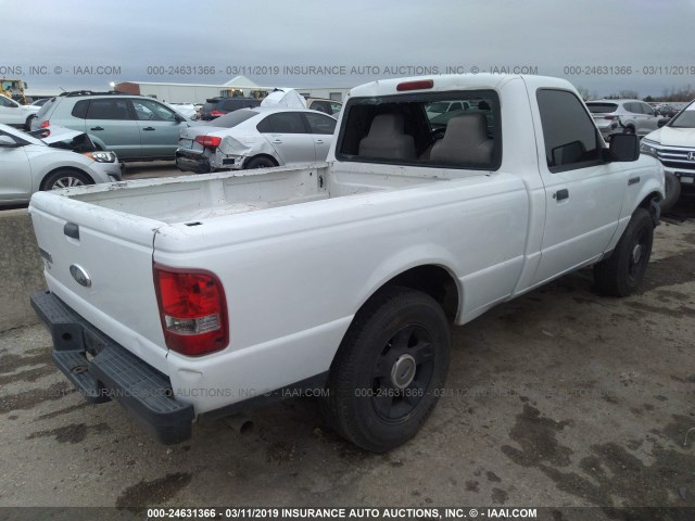 1FTYR10D17PA57293 - 2007 FORD RANGER WHITE photo 4