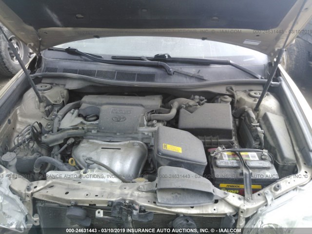 4T4BF1FK2CR172177 - 2012 TOYOTA CAMRY SE/LE/XLE GOLD photo 10