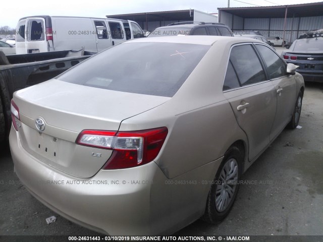 4T4BF1FK2CR172177 - 2012 TOYOTA CAMRY SE/LE/XLE GOLD photo 4