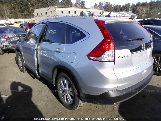 5J6RM4H78EL055512 - 2014 HONDA CR-V EXL SILVER photo 3