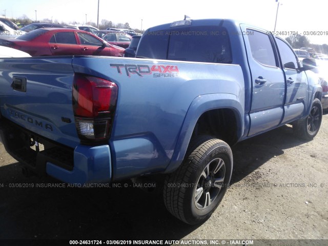 5TFCZ5AN2KX178237 - 2019 TOYOTA TACOMA DOUBLE CAB/SR/SR5/TRD SPO BLUE photo 4