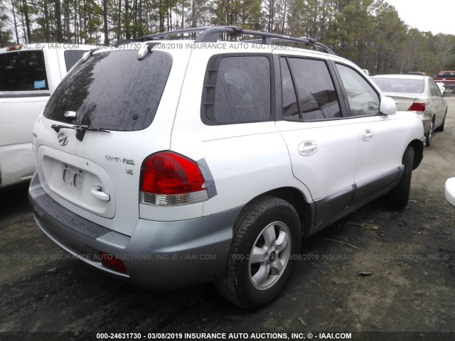 KM8SC13D46U060669 - 2006 HYUNDAI SANTA FE GLS/LIMITED WHITE photo 4