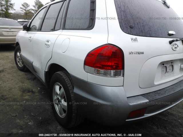 KM8SC13D46U060669 - 2006 HYUNDAI SANTA FE GLS/LIMITED WHITE photo 6