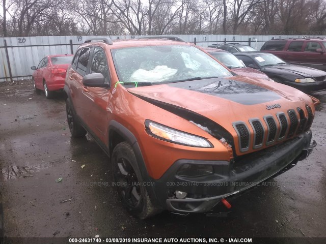 1C4PJMBS8FW735820 - 2015 JEEP CHEROKEE TRAILHAWK ORANGE photo 1