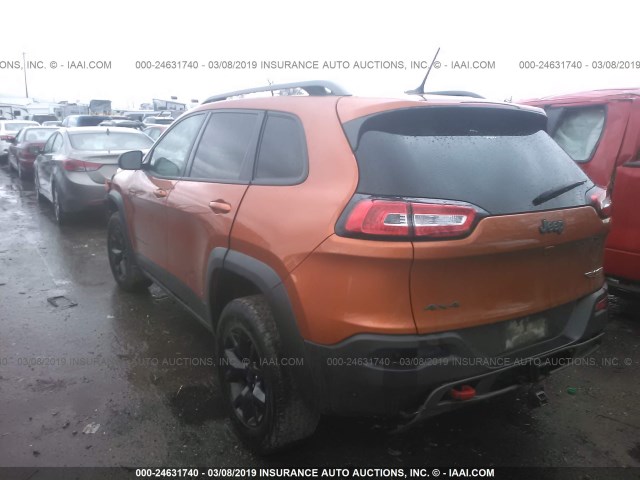 1C4PJMBS8FW735820 - 2015 JEEP CHEROKEE TRAILHAWK ORANGE photo 3