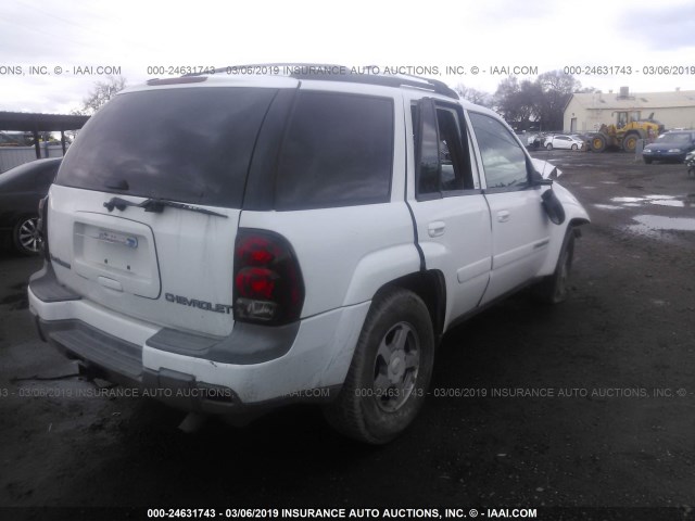 1GNDS13S842296725 - 2004 CHEVROLET TRAILBLAZER LS/LT WHITE photo 4