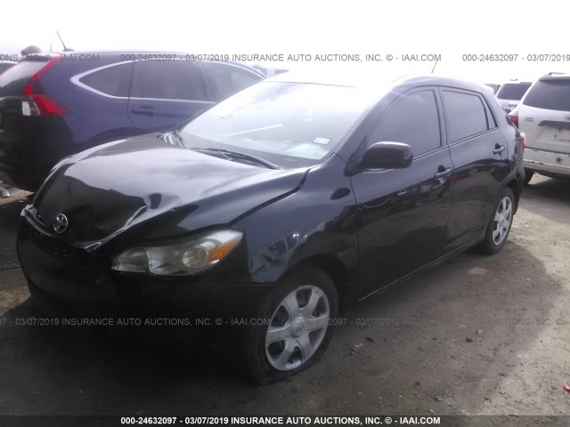 2T1KU40E49C060348 - 2009 TOYOTA COROLLA MATRIX  BLACK photo 2