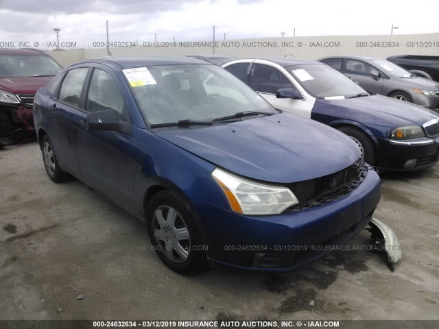 1FAHP34NX8W282944 - 2008 FORD FOCUS S/SE BLUE photo 1