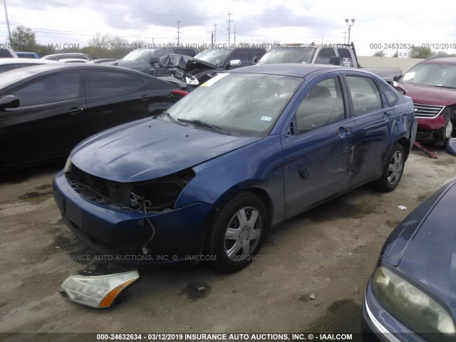 1FAHP34NX8W282944 - 2008 FORD FOCUS S/SE BLUE photo 2