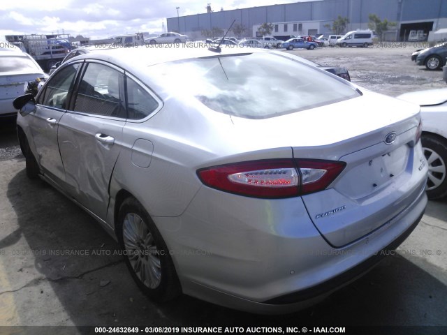 3FA6P0LU8FR295478 - 2015 FORD FUSION SE HYBRID SILVER photo 3