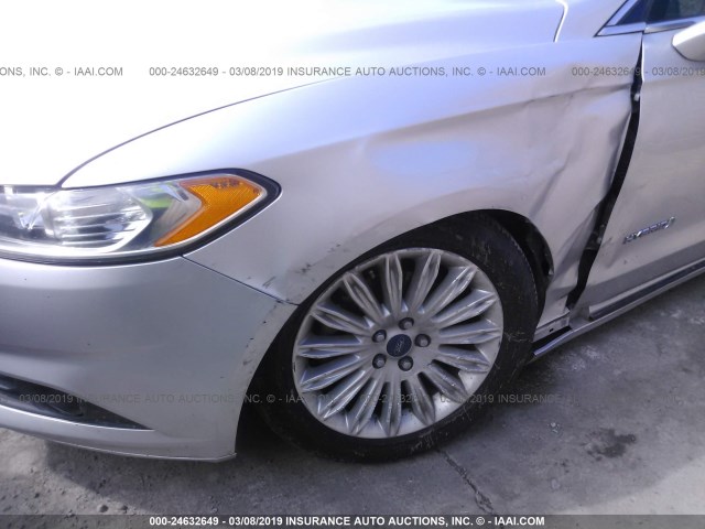 3FA6P0LU8FR295478 - 2015 FORD FUSION SE HYBRID SILVER photo 6