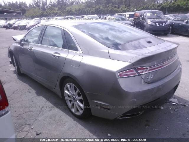 3LN6L2LU3GR600562 - 2016 LINCOLN MKZ HYBRID GRAY photo 3