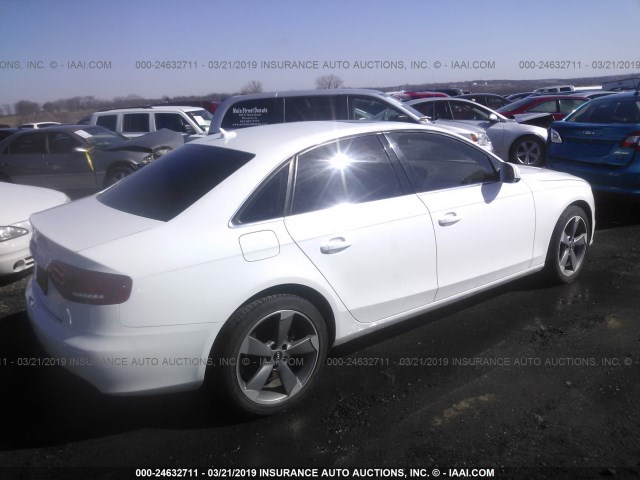 WAUFFAFL7BN023620 - 2011 AUDI A4 PREMIUM PLUS WHITE photo 4