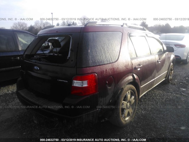 1FMDK06157GA00701 - 2007 FORD FREESTYLE LIMITED BURGUNDY photo 4