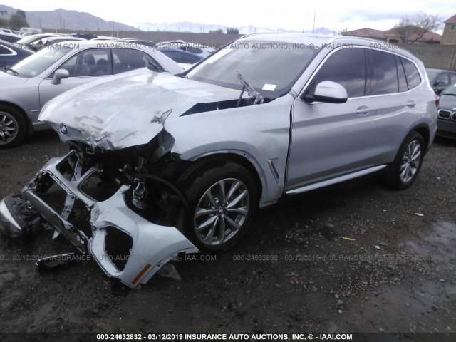 5UXTR7C5XKLE98178 - 2019 BMW X3 SDRIVE30I SILVER photo 2