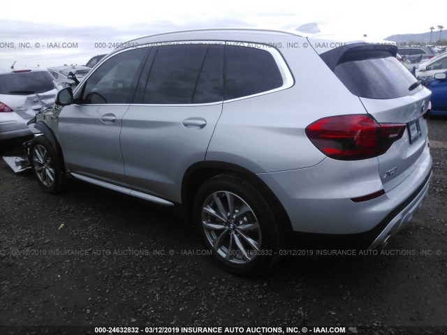 5UXTR7C5XKLE98178 - 2019 BMW X3 SDRIVE30I SILVER photo 3