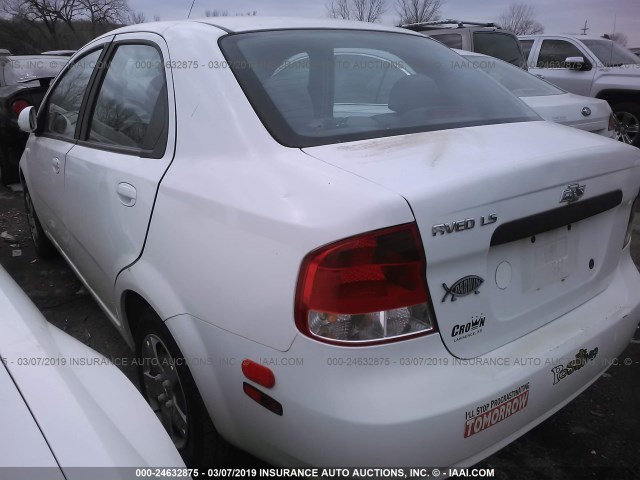 KL1TD56616B534669 - 2006 CHEVROLET AVEO LS WHITE photo 3