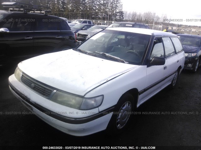 4S3BJ6324N7924025 - 1992 SUBARU LEGACY L WHITE photo 2