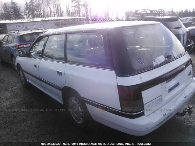 4S3BJ6324N7924025 - 1992 SUBARU LEGACY L WHITE photo 3