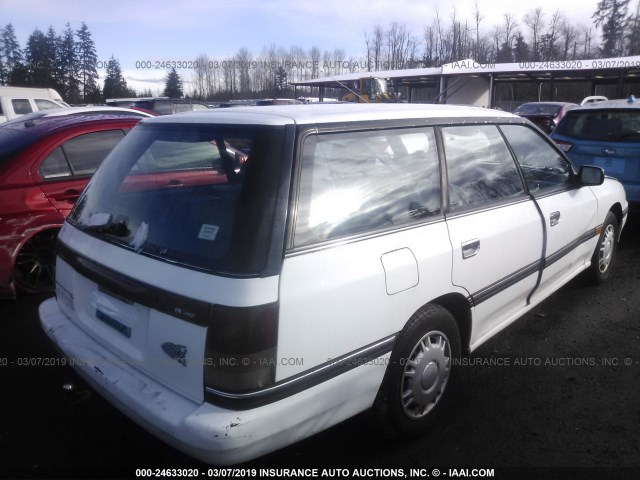 4S3BJ6324N7924025 - 1992 SUBARU LEGACY L WHITE photo 4