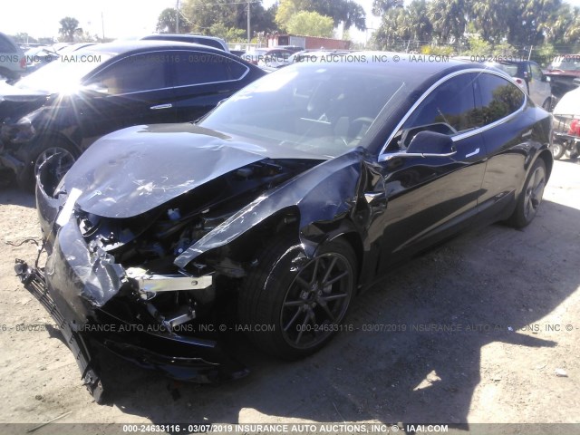 5YJ3E1EA6JF152485 - 2018 TESLA MODEL 3 BLACK photo 2