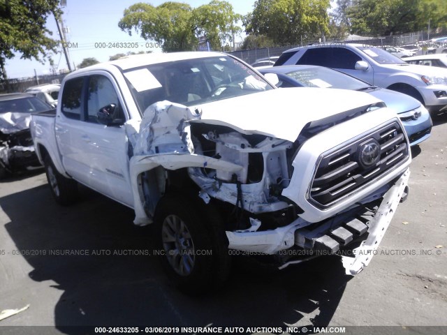 3TMAZ5CN1JM062407 - 2018 TOYOTA TACOMA DBL CAB/SR5/TRD SPORT/OR WHITE photo 1