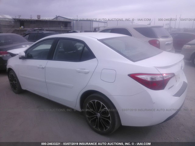 5YFBURHE2FP345997 - 2015 TOYOTA COROLLA L/LE/LE PLS/PRM/S/S PLS WHITE photo 3