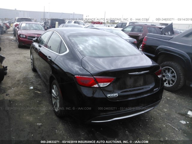 1C3CCCAB1FN567078 - 2015 CHRYSLER 200 LIMITED BLACK photo 3