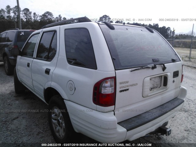 4S2CK58W144317169 - 2004 ISUZU RODEO S WHITE photo 3