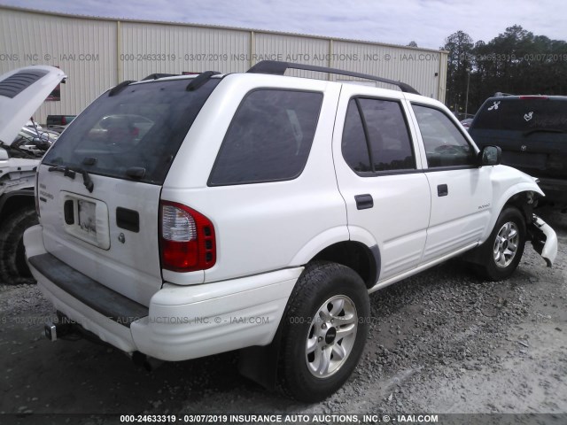 4S2CK58W144317169 - 2004 ISUZU RODEO S WHITE photo 4