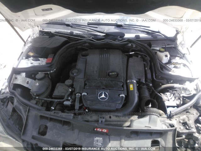 WDDGF4HB2DR297404 - 2013 MERCEDES-BENZ C 250 WHITE photo 10