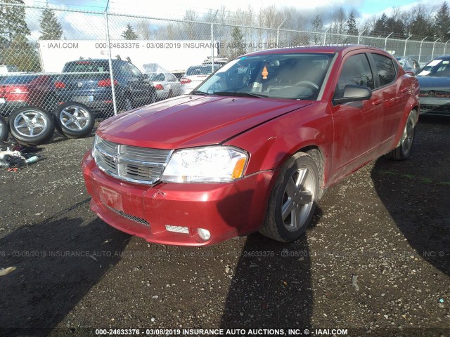 1B3LC56R68N588073 - 2008 DODGE AVENGER SXT RED photo 2