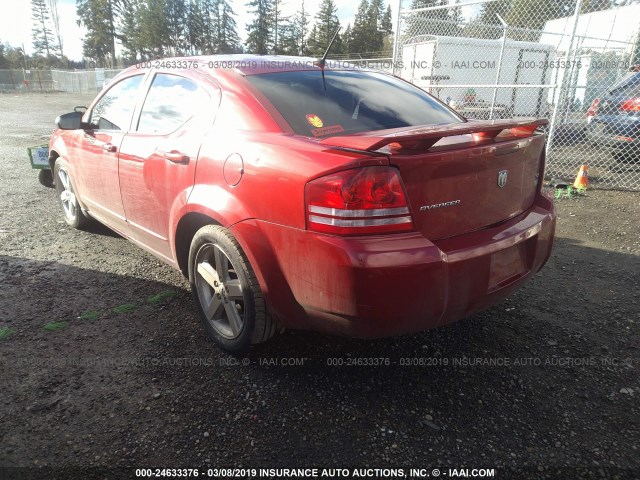 1B3LC56R68N588073 - 2008 DODGE AVENGER SXT RED photo 3