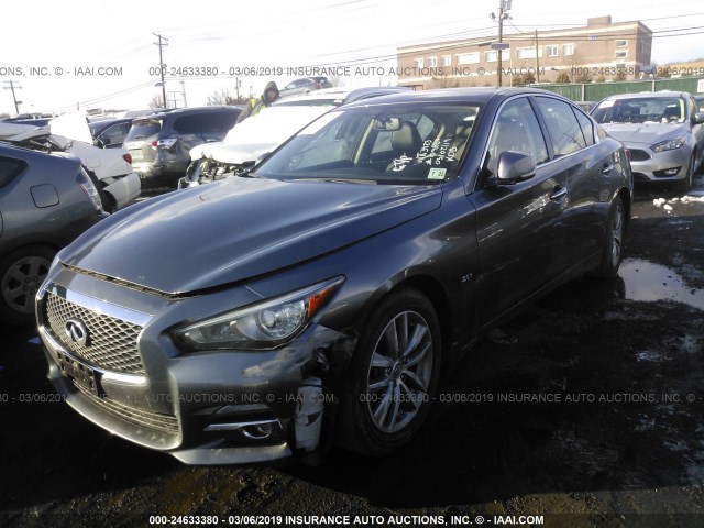 JN1CV7AR5GM253423 - 2016 INFINITI Q50 PREMIUM GRAY photo 2