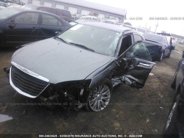 1C3CCBCG1CN279527 - 2012 CHRYSLER 200 LIMITED GRAY photo 2