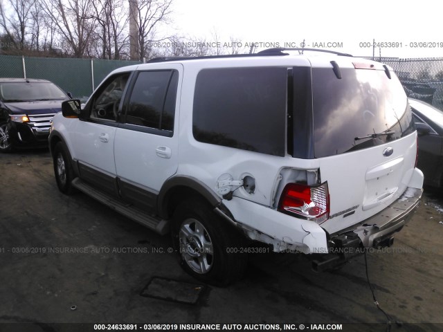 1FMFU18L23LC44248 - 2003 FORD EXPEDITION EDDIE BAUER WHITE photo 3