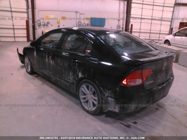 2HGFA55587H709856 - 2007 HONDA CIVIC SI BLACK photo 3