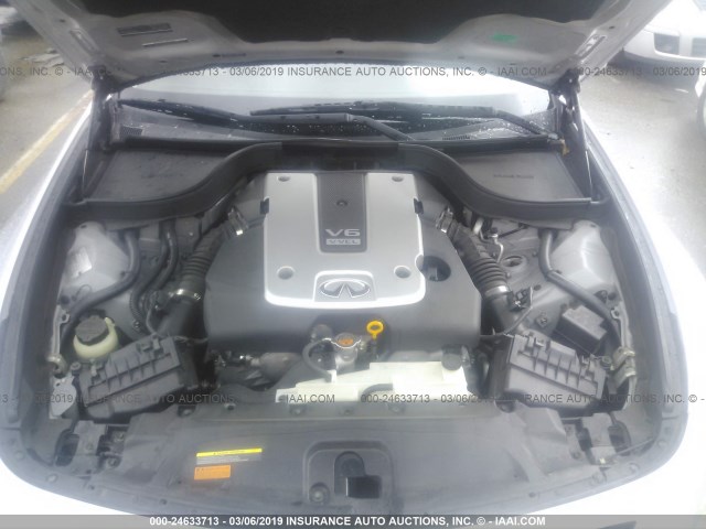 JN1CV6AP6BM501177 - 2011 INFINITI G37 SPORT SILVER photo 10