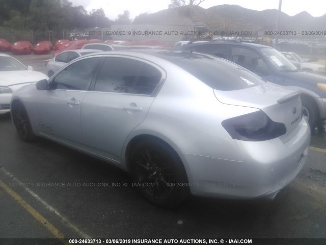 JN1CV6AP6BM501177 - 2011 INFINITI G37 SPORT SILVER photo 3