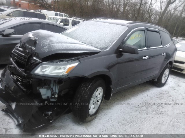 1GNKVFKD5DJ249124 - 2013 CHEVROLET TRAVERSE LS GRAY photo 2