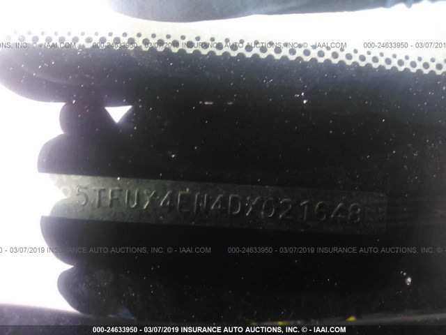 5TFUX4EN4DX021648 - 2013 TOYOTA TACOMA ACCESS CAB თეთრი ფოტო 9