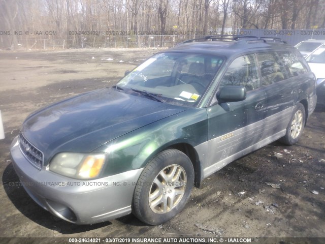 4S3BH686137626567 - 2003 SUBARU LEGACY OUTBACK LIMITED GREEN photo 2